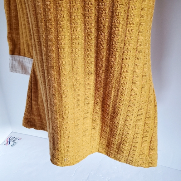 ANTHROPOLOGIE Pilcro & The Letterpress Waffle Knit Bow Mustard Top XS - Picture 7 of 12